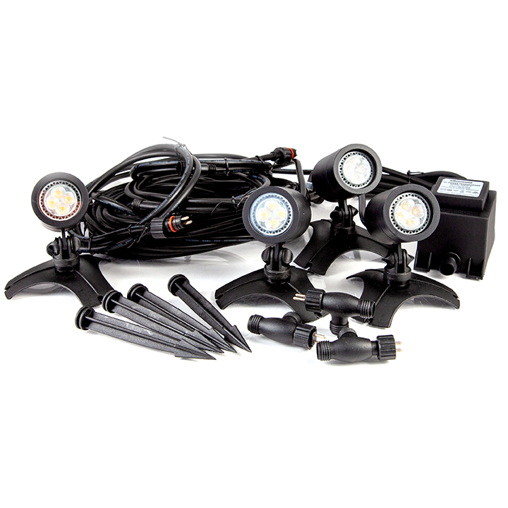 Black Adjustable 2w LED Stainless Steel Ellumiere 12v Garden Spotlights